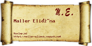 Maller Eliána névjegykártya